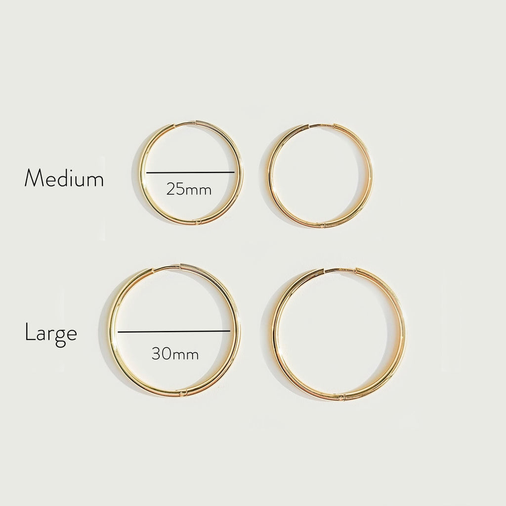 Thin Gold Hoop Earrings